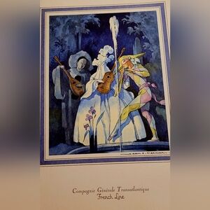 Art Print - Vintage MENU Cover  By Jean A. Mercier.